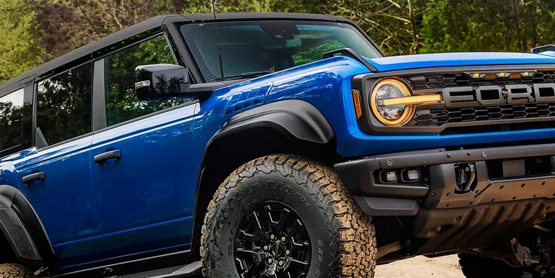 A blue 2026 Ford Bronco Off-roading.